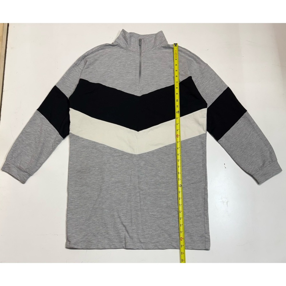 Juicy Couture Colorblock Midi Dress Womens XL Gray Black 1/4 Zip Sweatshirt